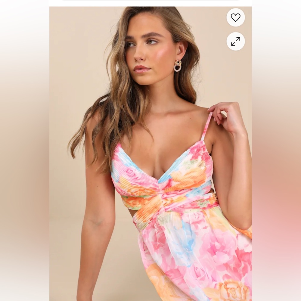 Lulu's Pastel Floral Strappy Dress